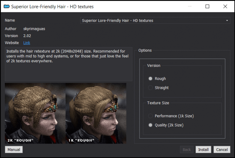 Superior lore friendly hair hd текстуры